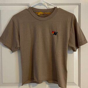 Aviator Nation AV BASIC BOYFRIEND TEE - sand khaki tshirt sz S small